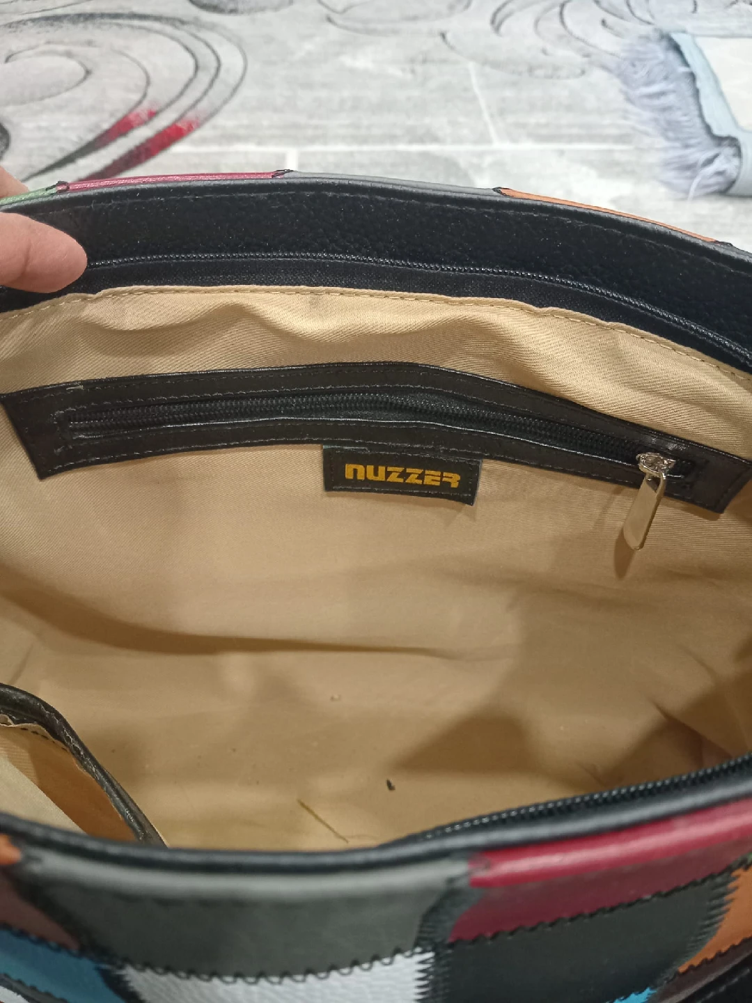 leather patchwork tote bag - photo 2