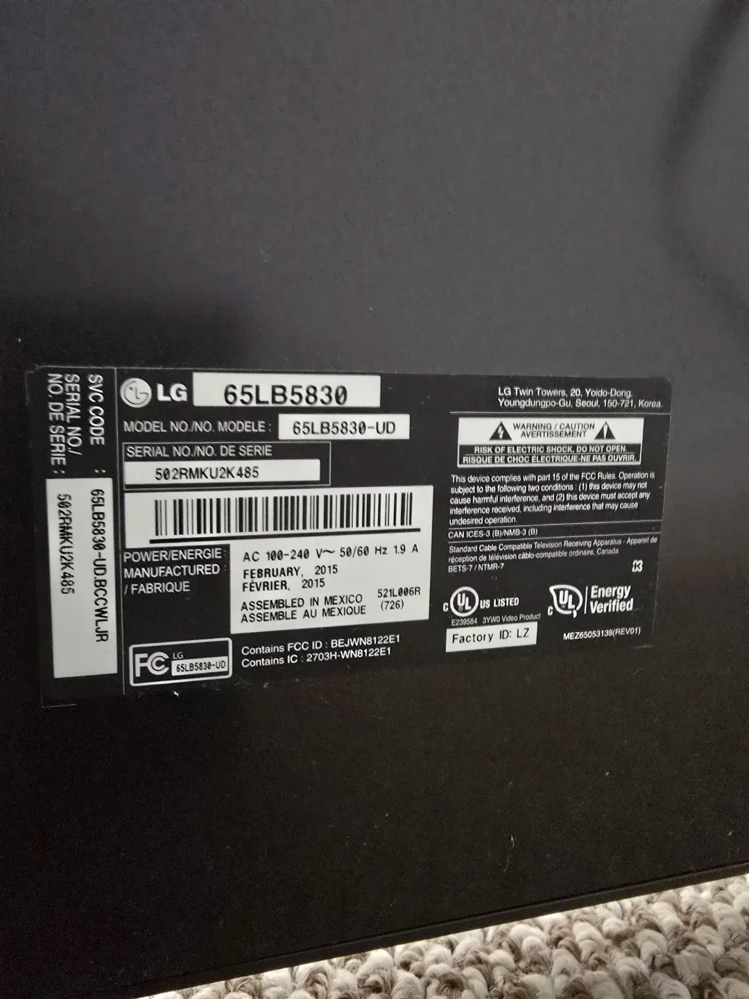 LG TV 65 inch image indicator(5)