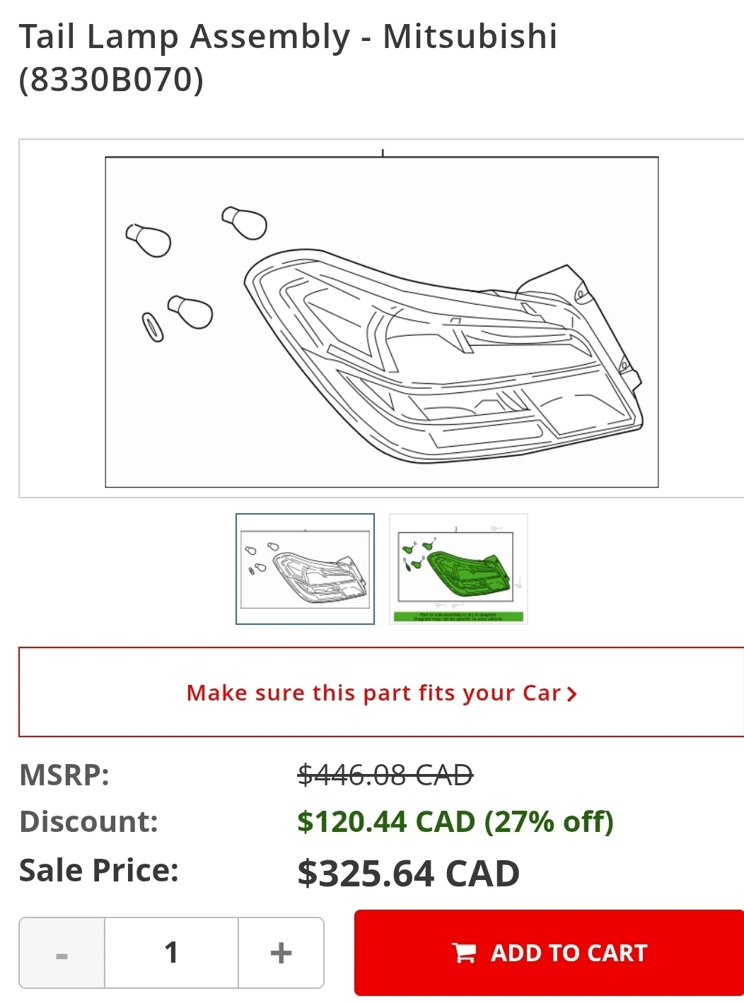 Mitsubishi 8330B070 Tail Lamp Assembly - photo 4