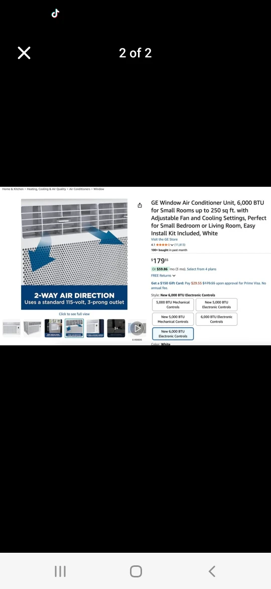 GE Window Air Conditioner 6,000 BTU - White - photo 3