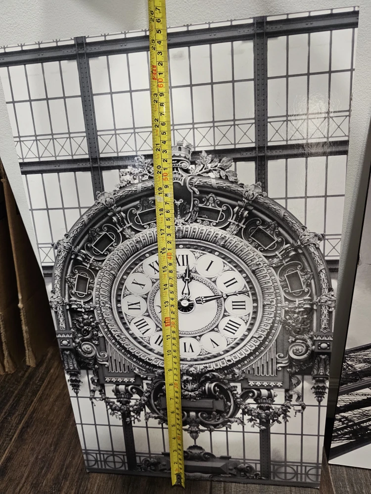 6 pieces Paris Eiffel Tower & Clock Wall Art Set - photo 4