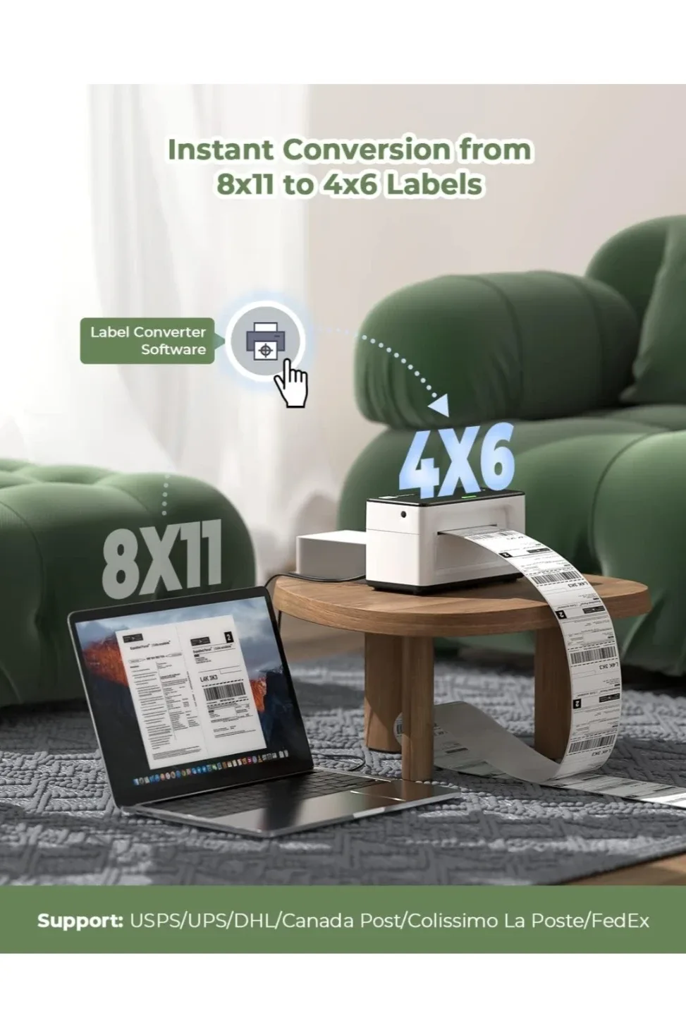 New MUNBYN Bluetooth Thermal Label Printer, 4x6 Label Printer image indicator(8)