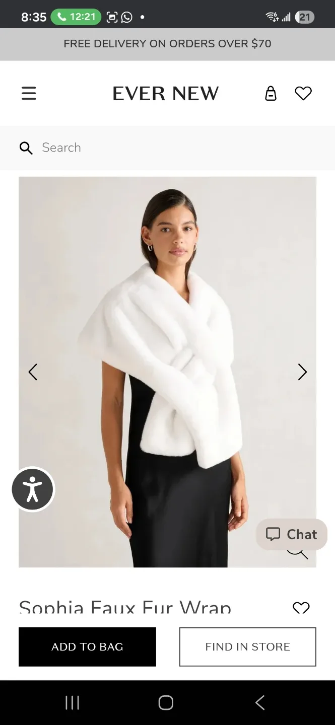 Ever New Sophia Faux Fur Wrap - White - Wedding Shawl image indicator(2)