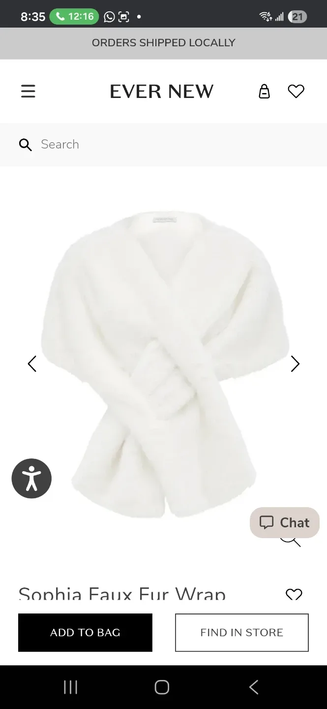 Ever New Sophia Faux Fur Wrap - White - Wedding Shawl image indicator(3)