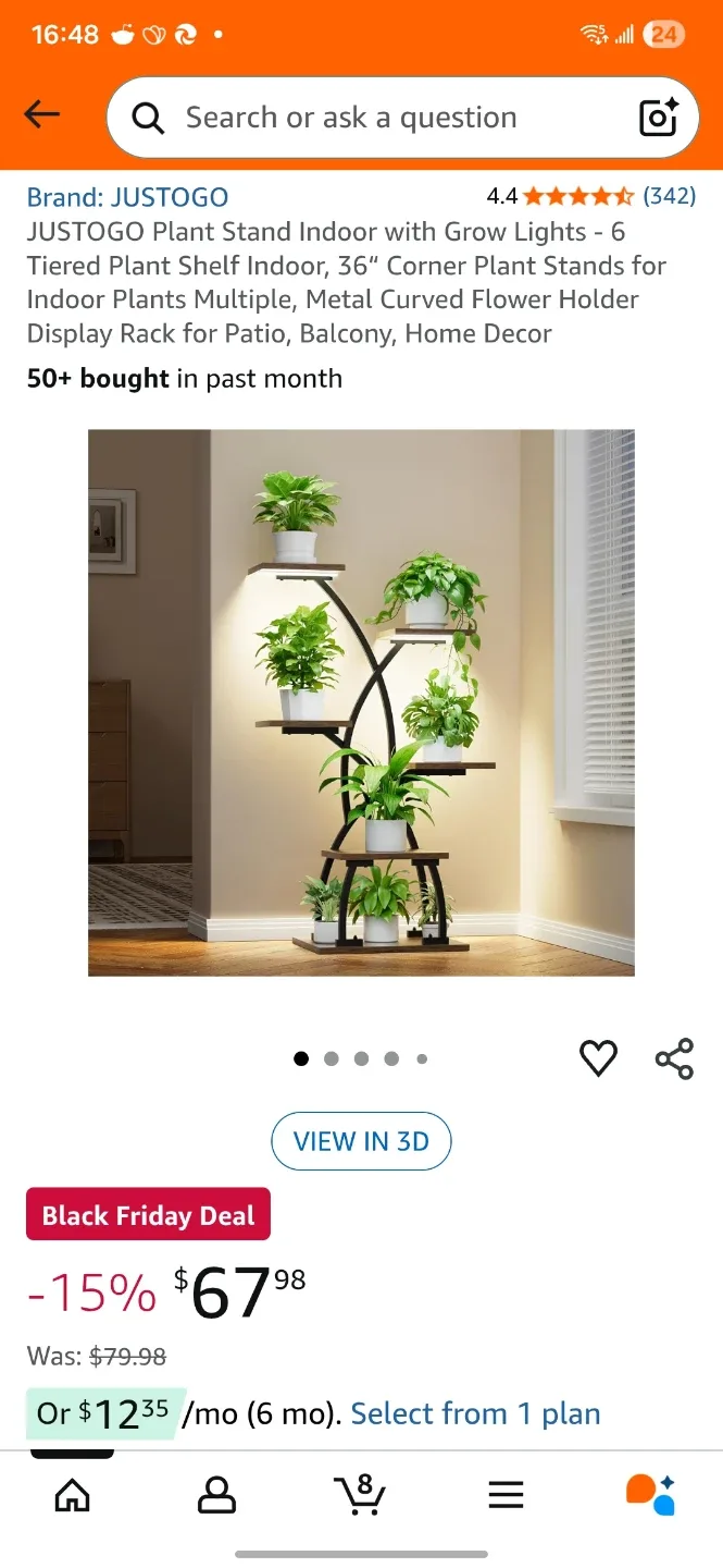 JUSTOG Plant Stand - 6 Tiered Shelf