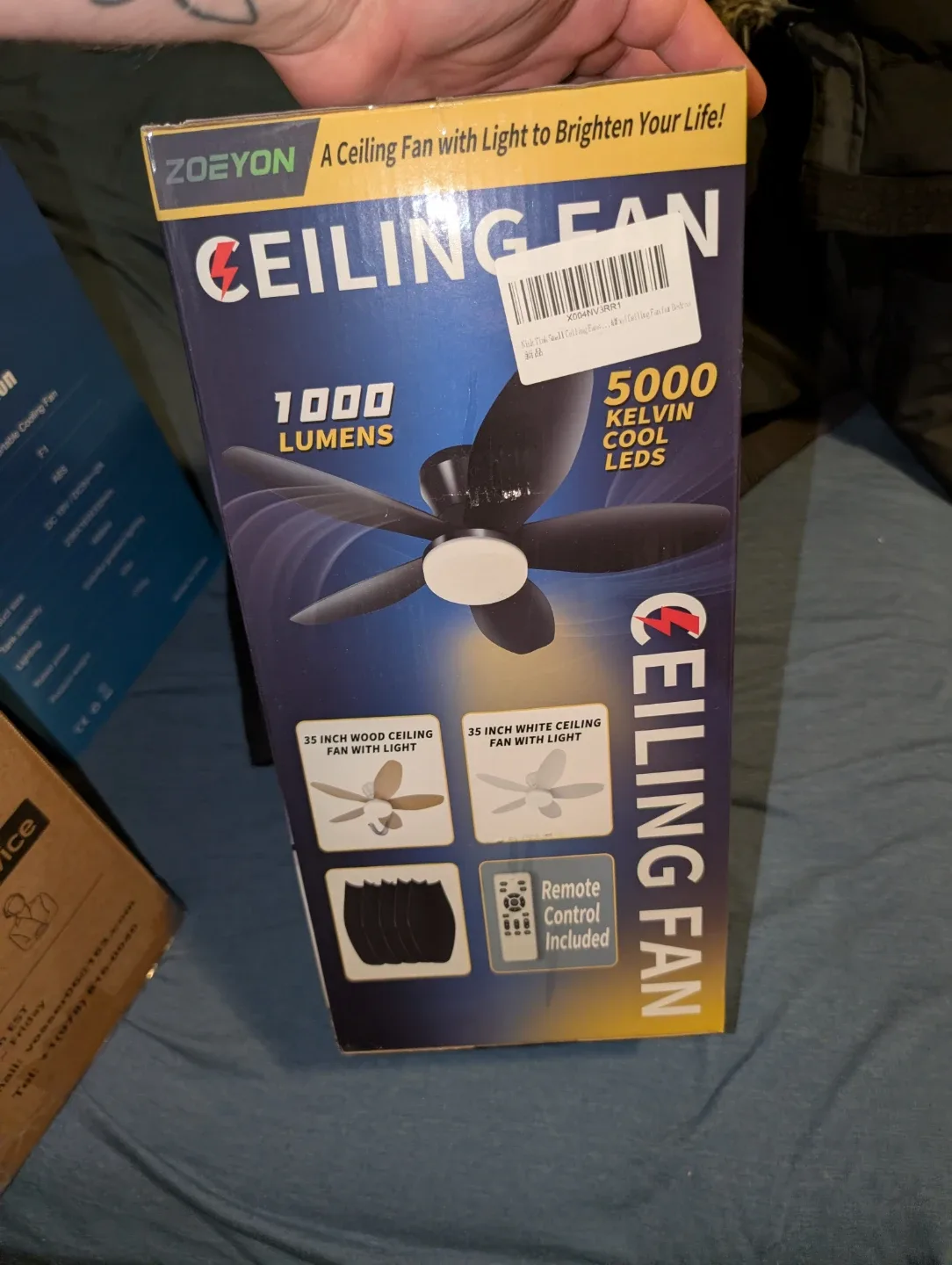 ZOEYON 35 Inch Ceiling Fan with Light - New in Box! image indicator(4)