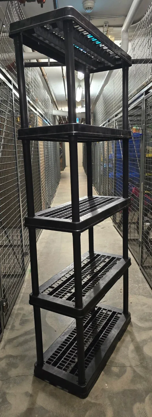 Black 5-Tier Heavy Duty Plastic Shelving Unit image indicator(2)