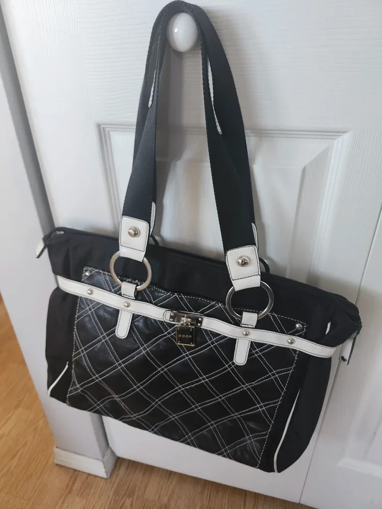 Bebe Sport Black Quilted Tote Bag image indicator(2)