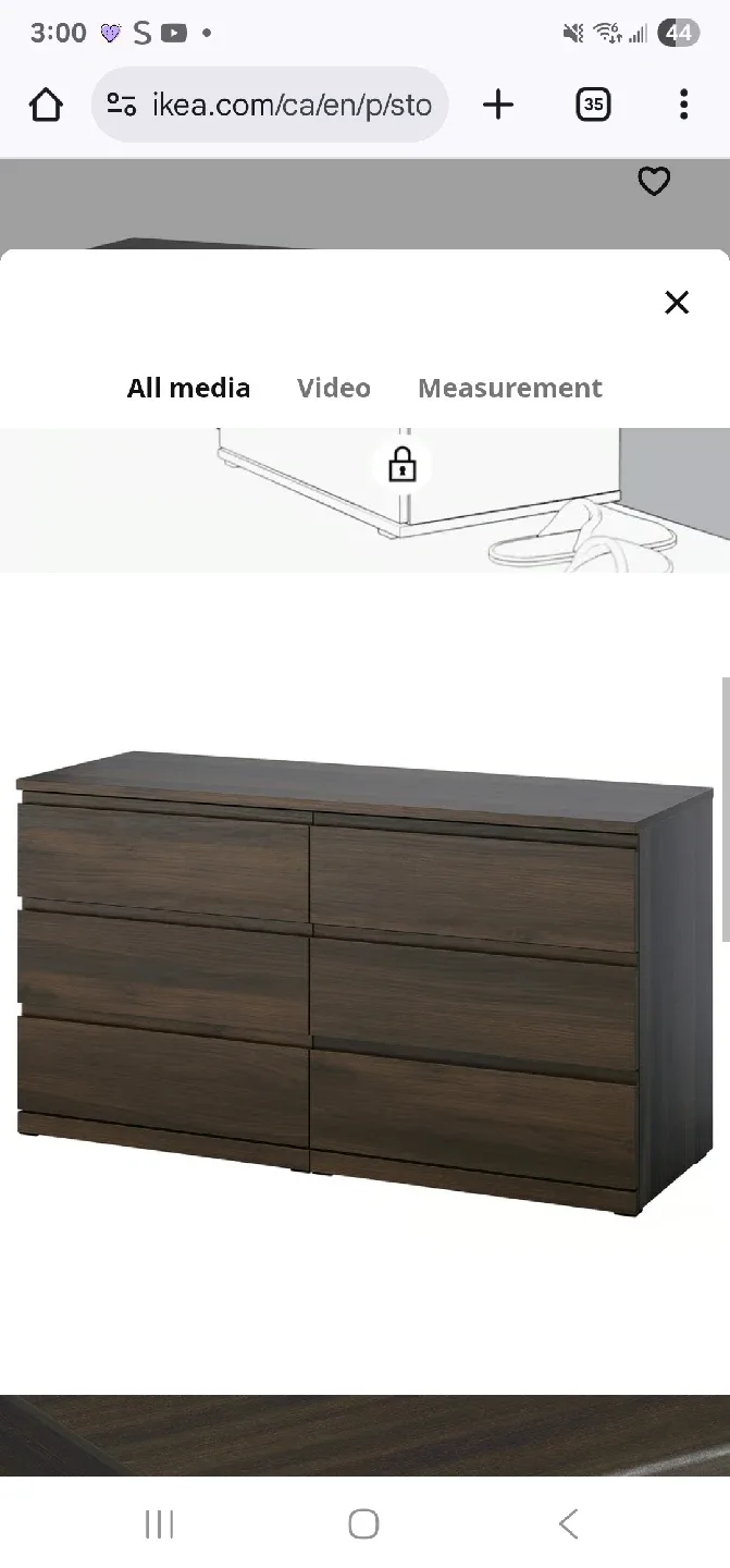 IKEA Malm 6-Drawer Dresser - Black/Brown image indicator(2)