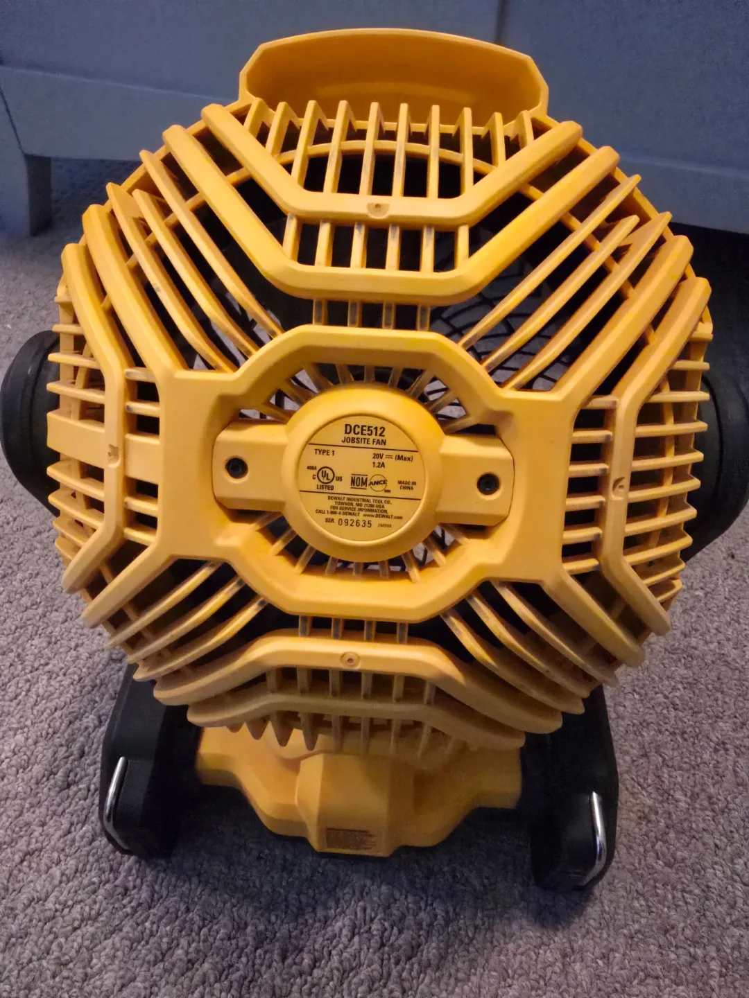 DeWalt DCE512 Jobsite Fan - Yellow image indicator(2)