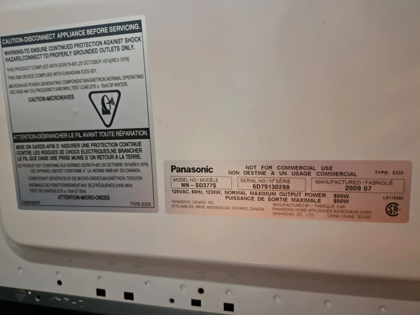 Panasonic NN-SD377S 800W Microwave - photo 3