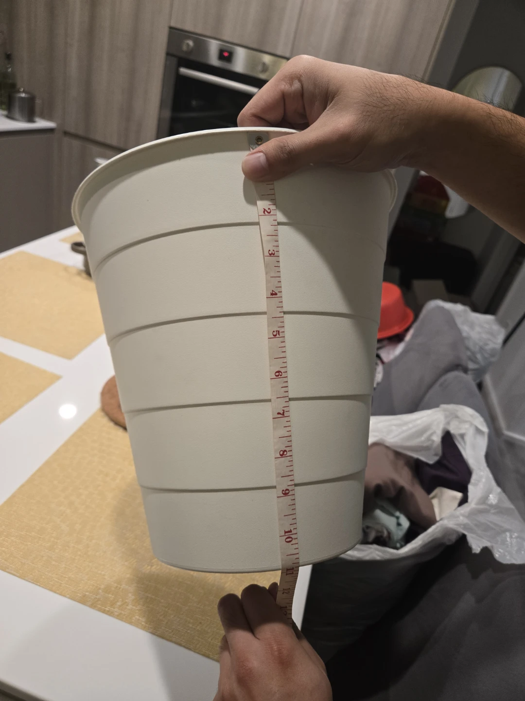 White Plastic Waste Bin / Trash Can - photo 4