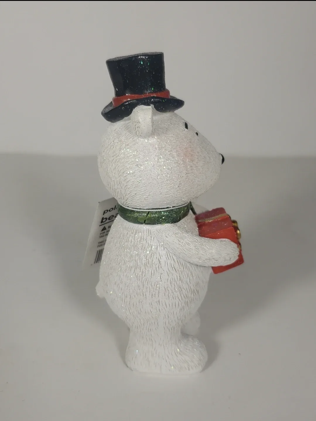Christmas Glitter Polar Bear Present Holiday Home Decor 6 Inches image indicator(5)