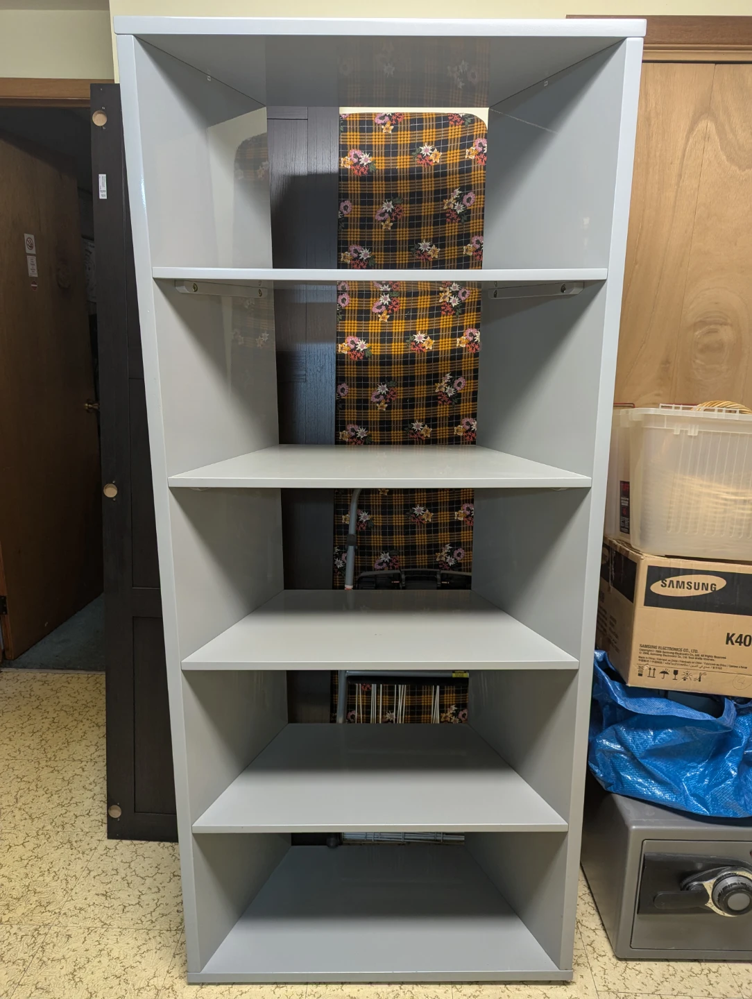 Gray Shelving Unit