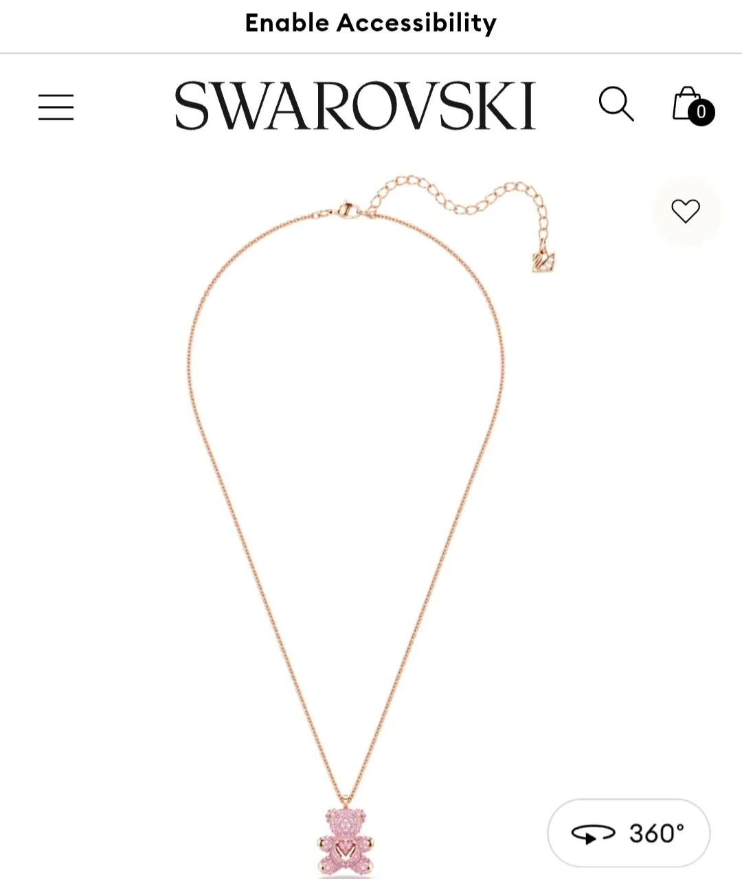 Swarovski Swan Necklace - Black image indicator(4)