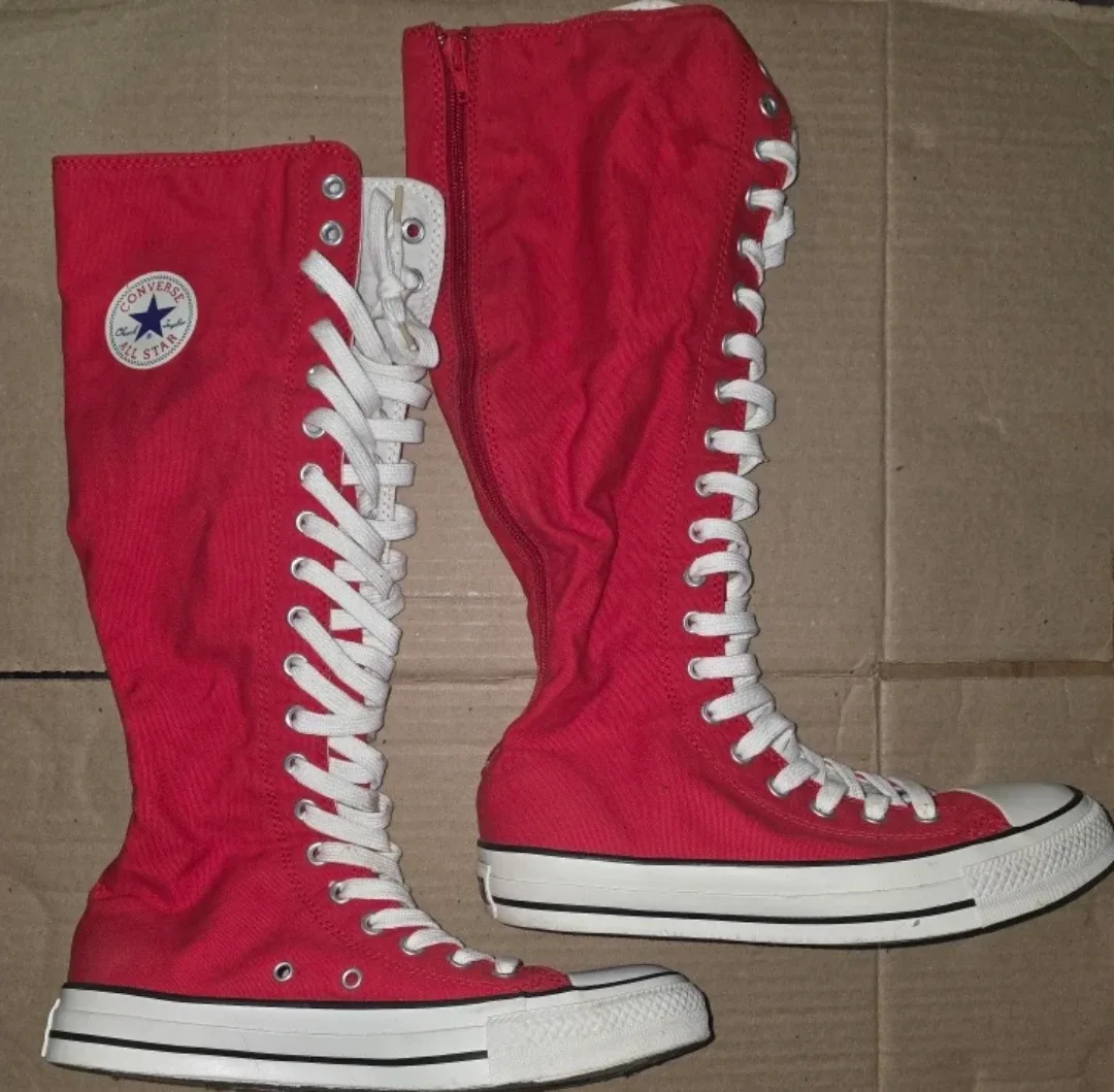 Converse All Star Knee High Red Boots