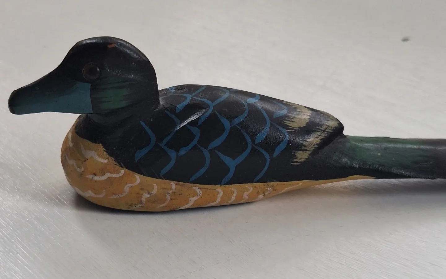 Bintage 1970s Hand Carved Wooden Duck Letter Opener image indicator(8)