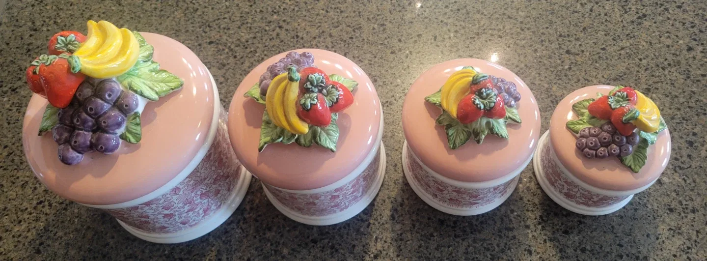 Vintage Ceramic Fruit Canister Set image indicator(3)