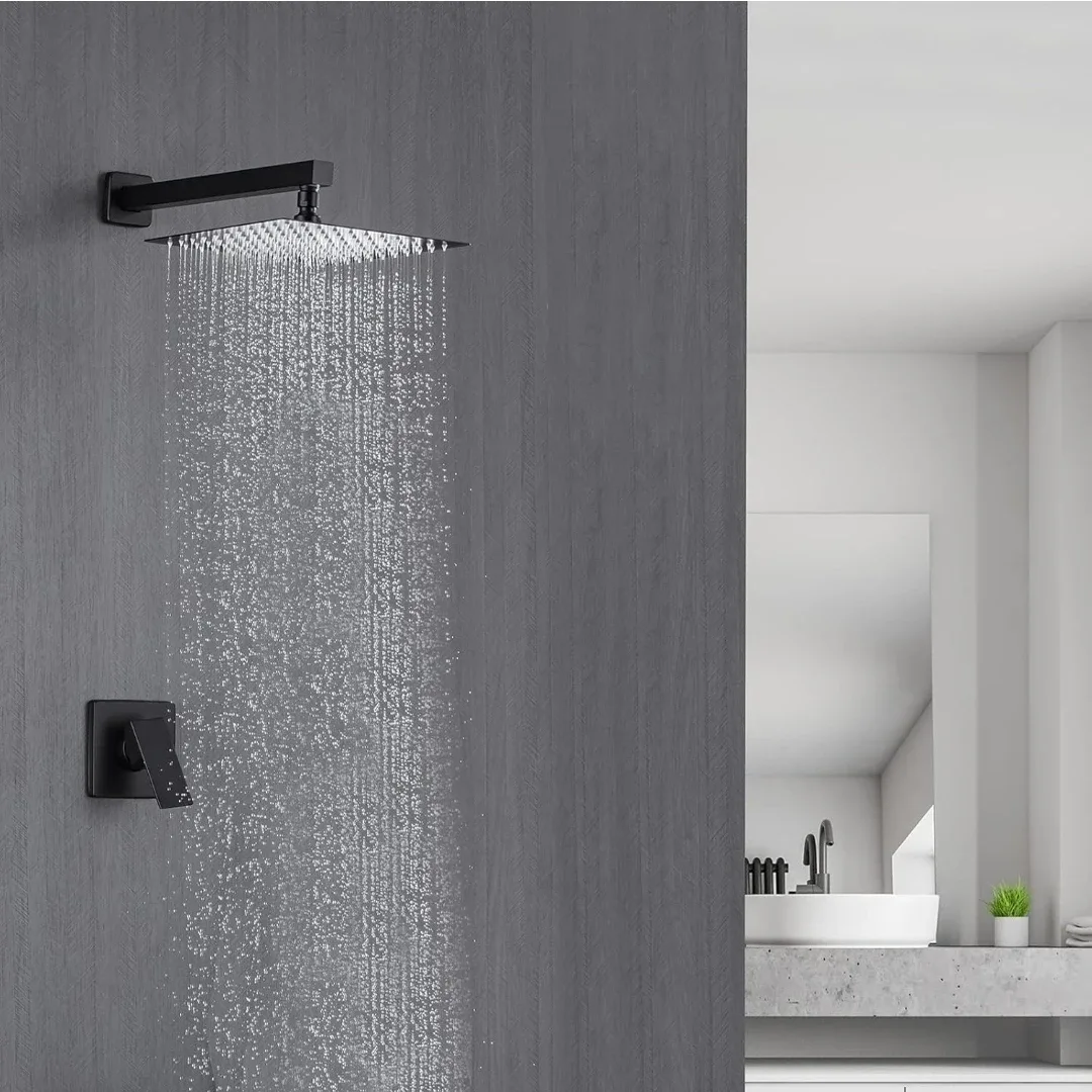 Matte Black Shower Valve Mixer Kit -New!! image indicator(2)