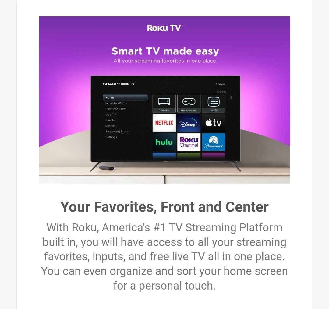 Sharp AQUOS OLED 65" 4K Ultra HD Roku TV - photo 5