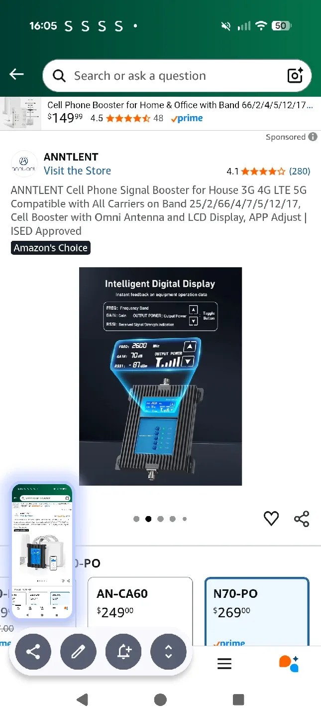 ANNTLENT Cell Phone Signal Booster N70-PO🥕 image indicator(3)