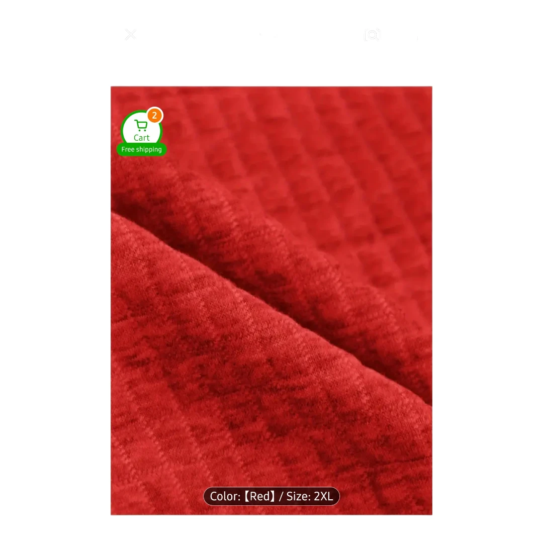 Red Quilted Hoodie, Size 2XL - photo 4