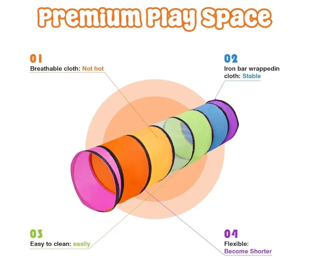 Kids' Play Tunnel - 18" x 71" image indicator(3)