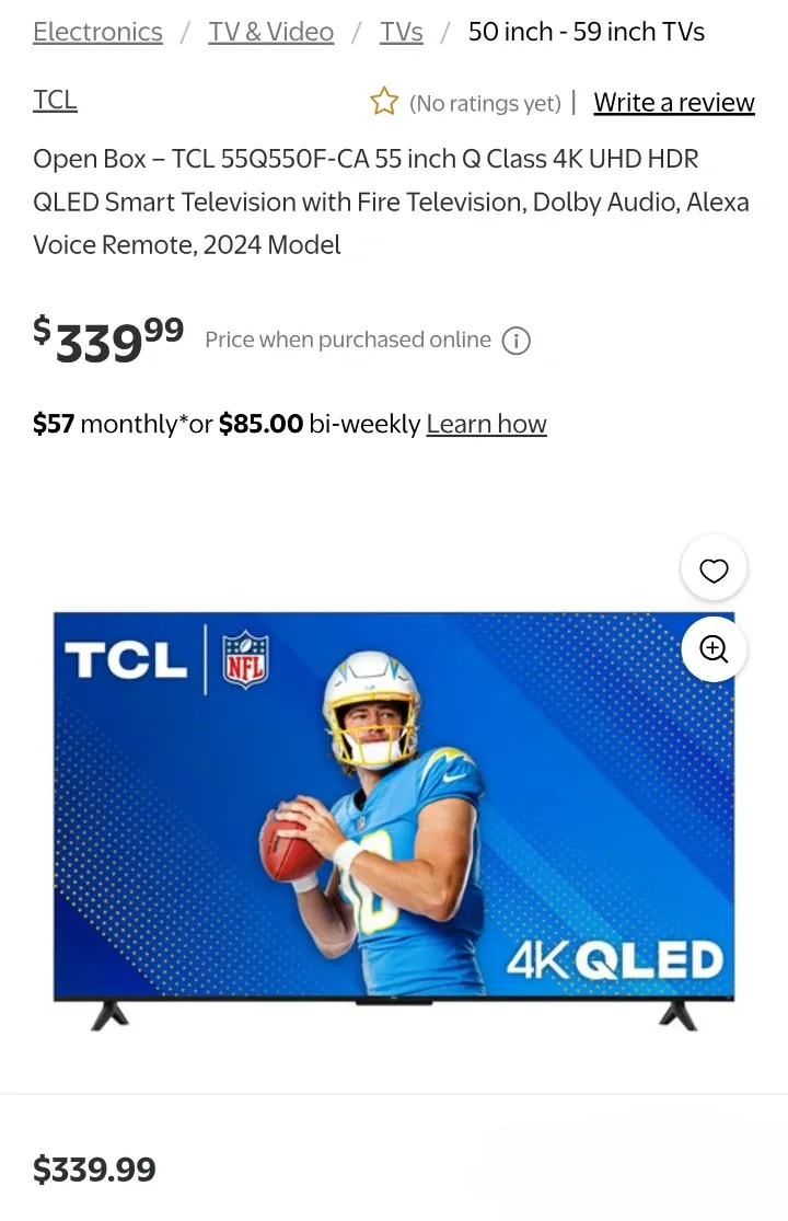 2024 - TCL 55" 4K UHD HDR QLED Smart Television with Fire TV