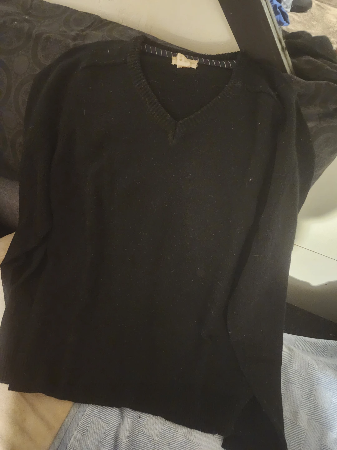 Black V-Neck Sweater - photo 2