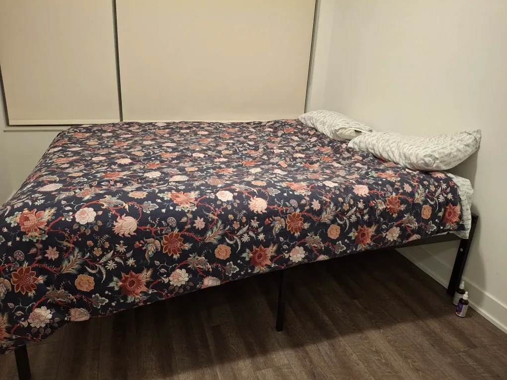 Queen Size Mattress + bed frame + all set