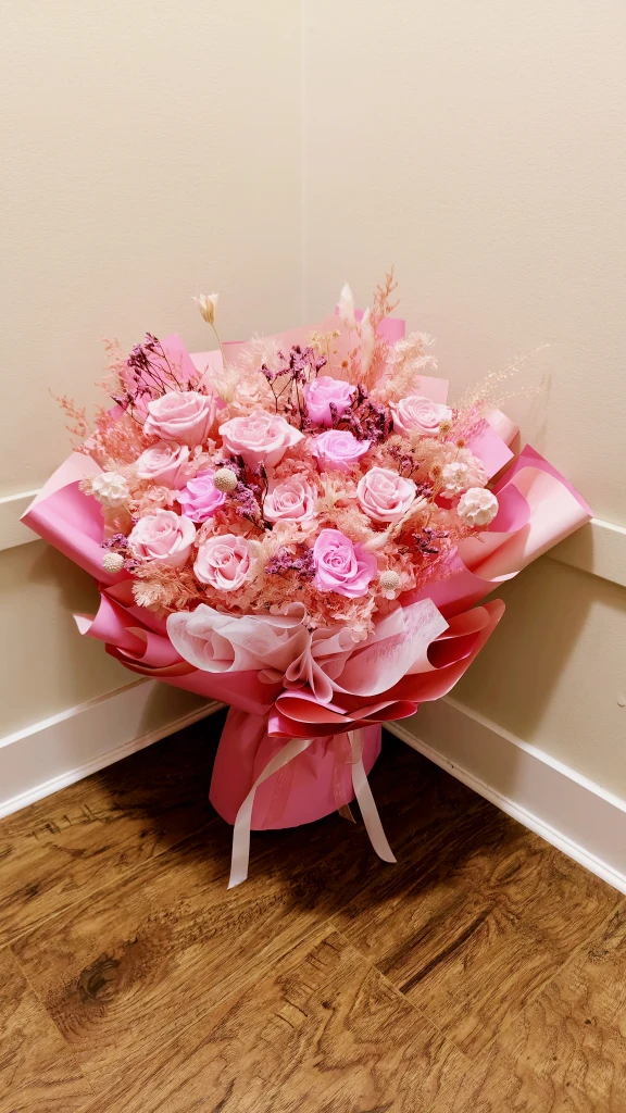 Beautiful preserved roses bouquet