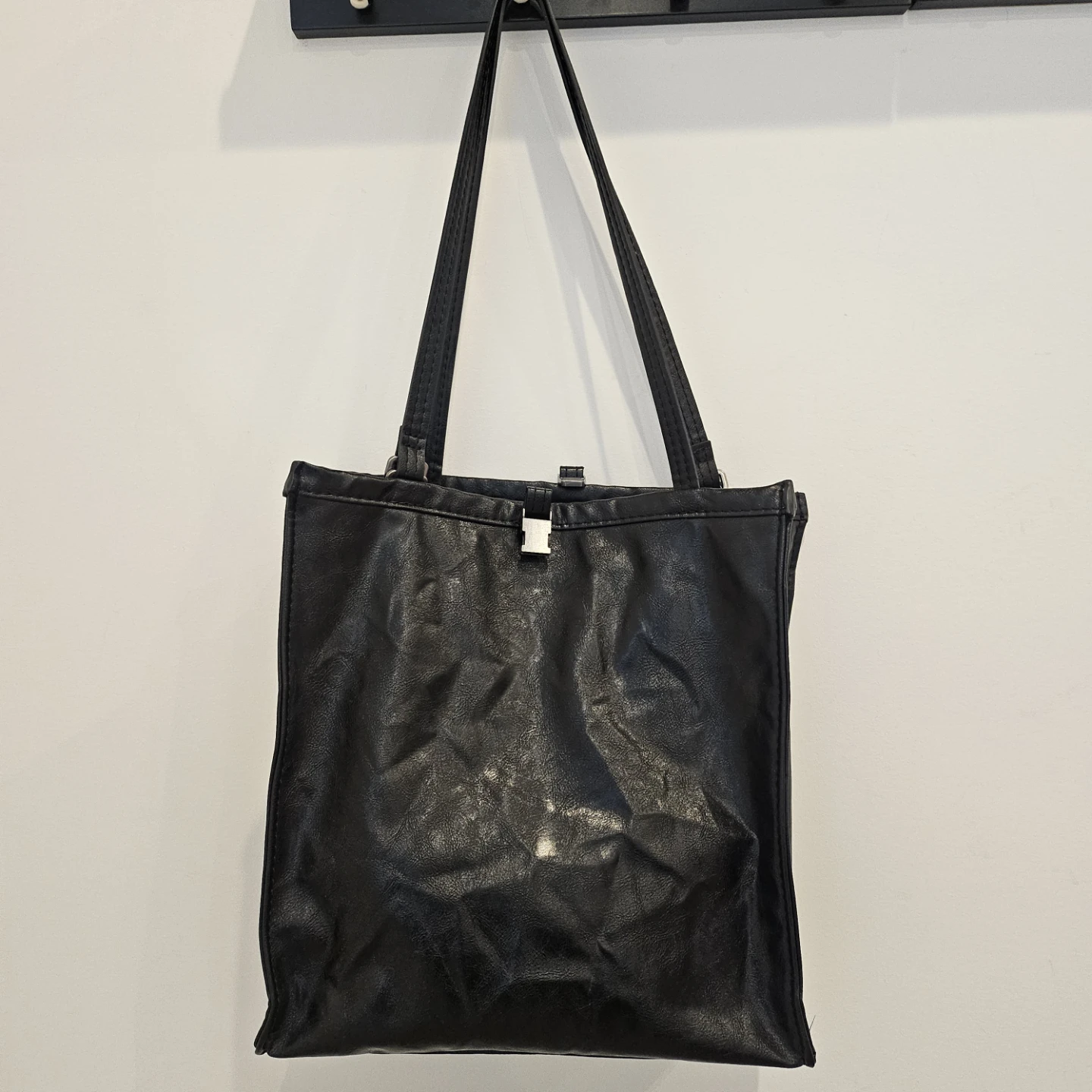 Zara Black Leather Tote Bag - photo 2