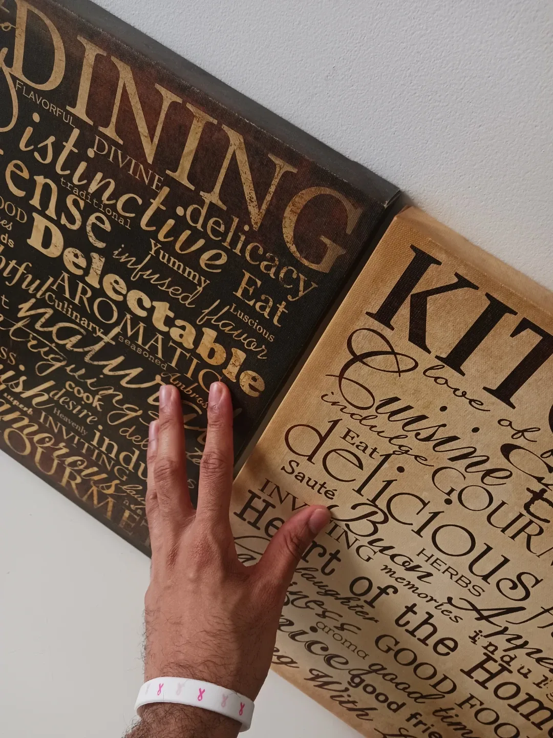 Set of 2 Kitchen & Dining Word Art Wall Decor – Rustic image indicator(5)