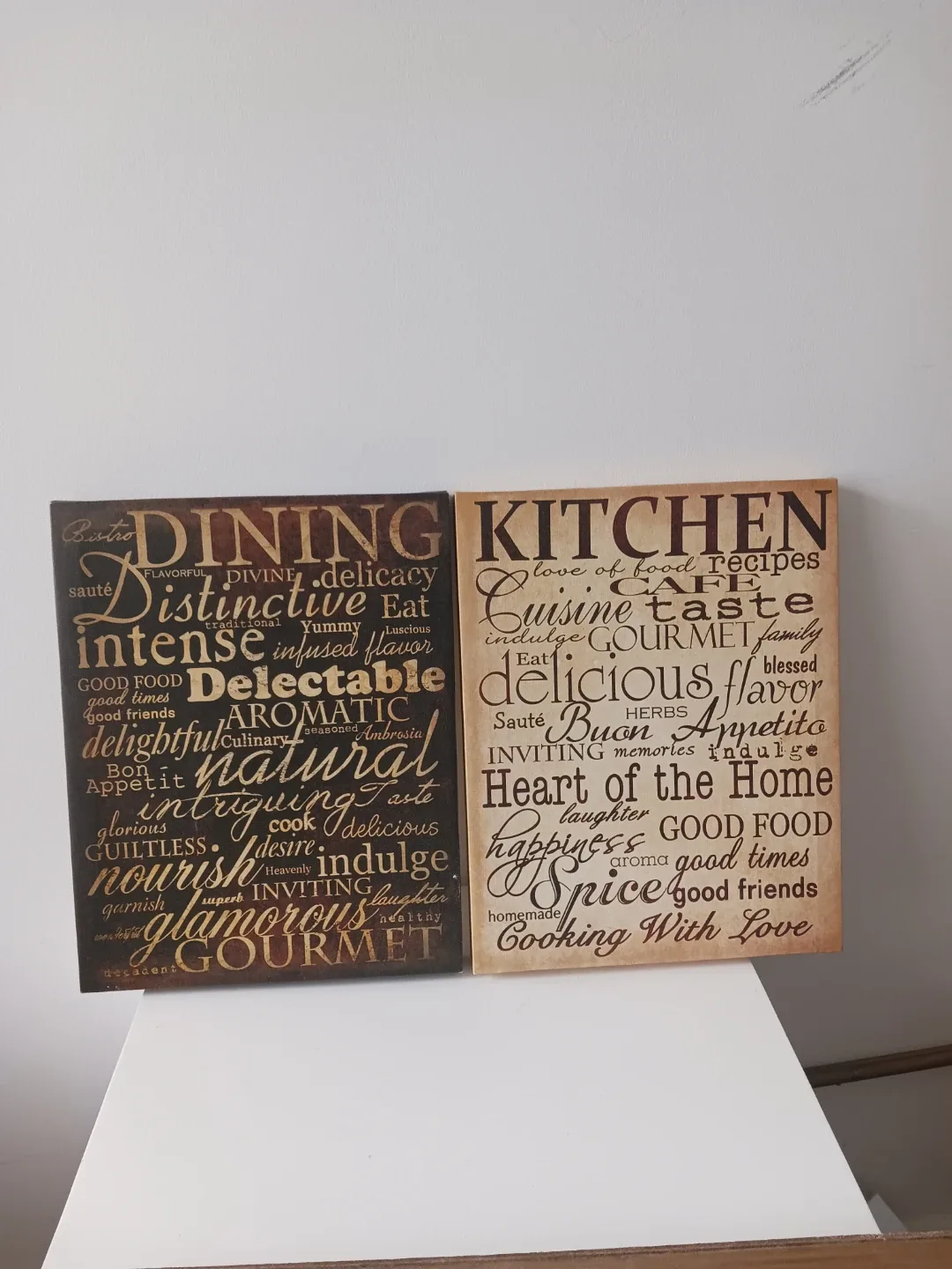 Set of 2 Kitchen & Dining Word Art Wall Decor – Rustic image indicator(6)