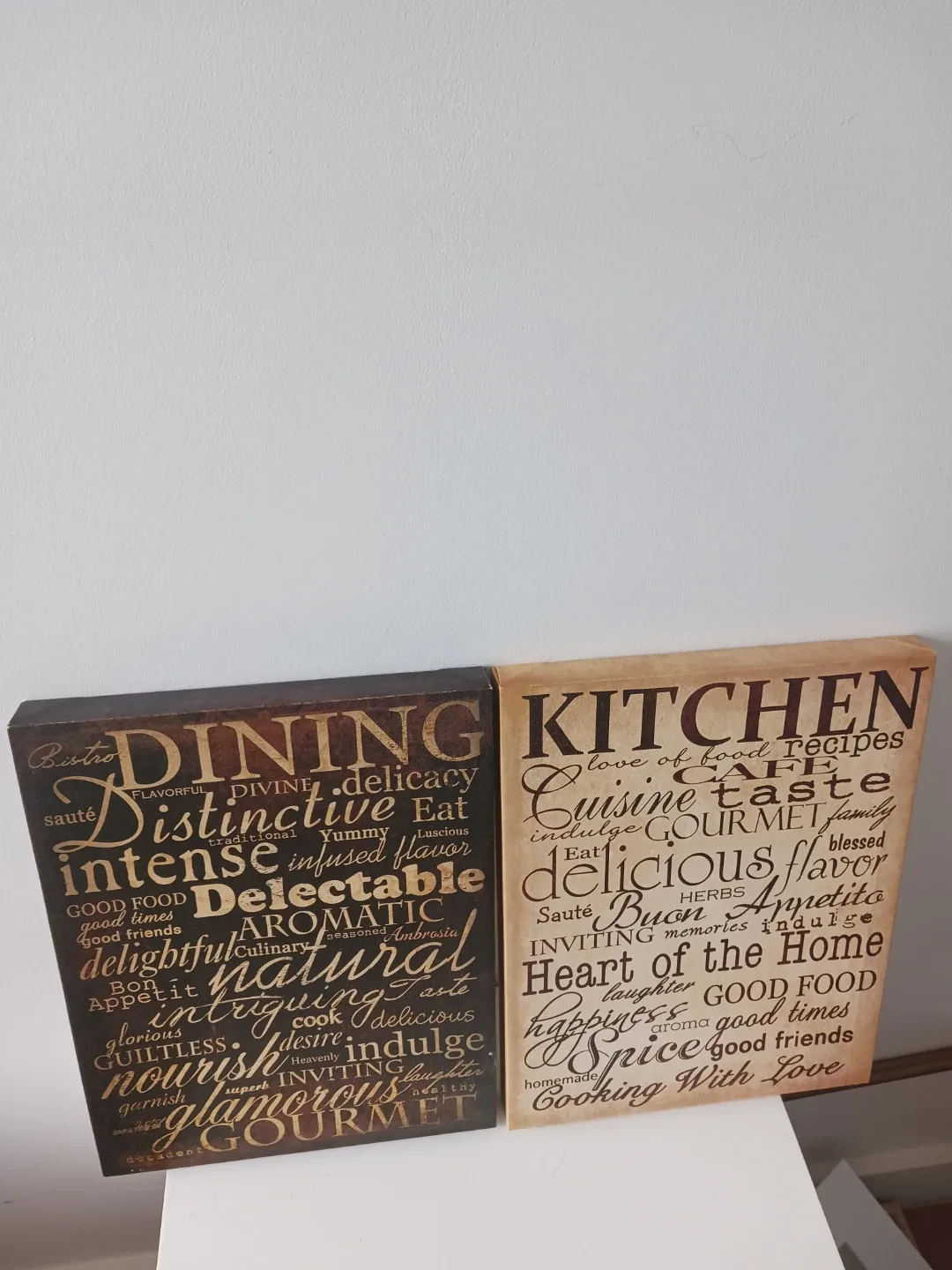 Set of 2 Kitchen & Dining Word Art Wall Decor – Rustic image indicator(8)