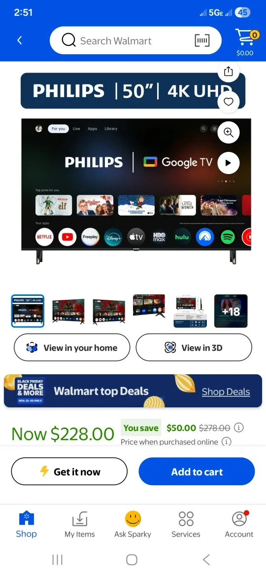 Phillips Smart TV with Remote