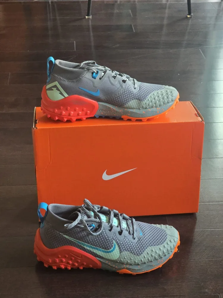 Brand New Nike Wild Horse Trail 7 (Size US Men 6.5) Grey/Orange image indicator(3)