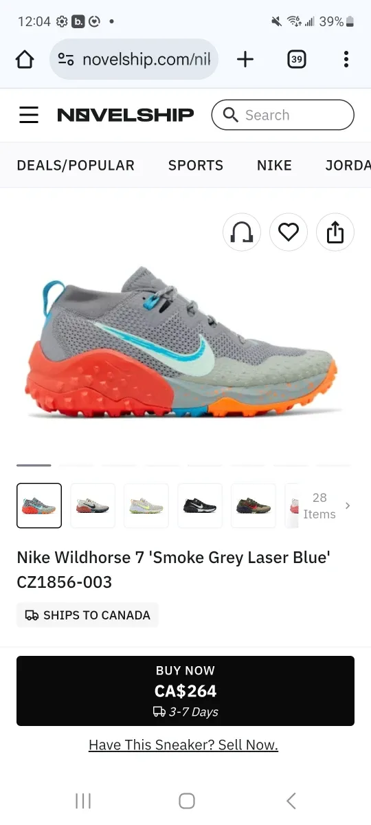 Brand New Nike Wild Horse Trail 7 (Size US Men 6.5) Grey/Orange image indicator(7)