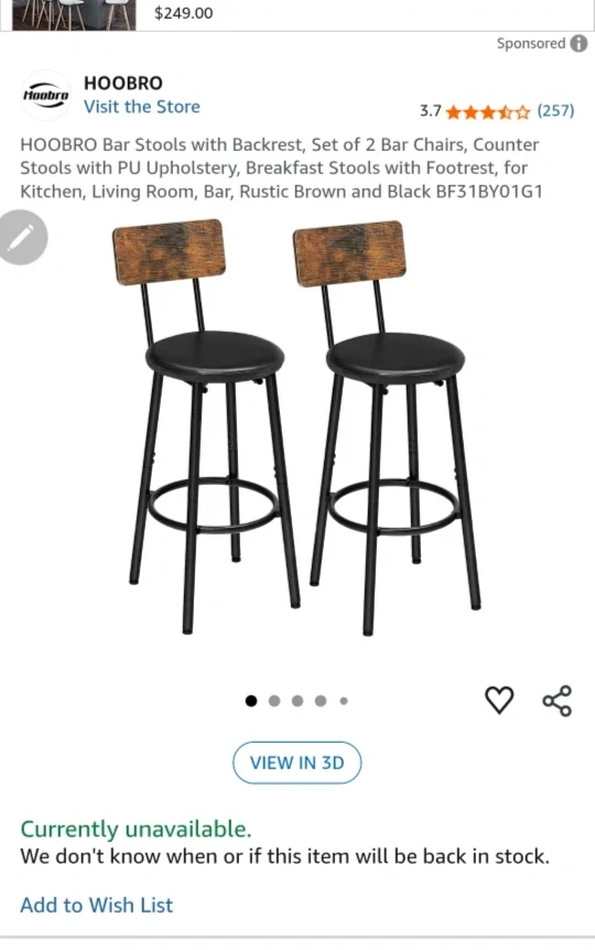 HOOBRO  Bar Stools - Set of 4 - photo 3