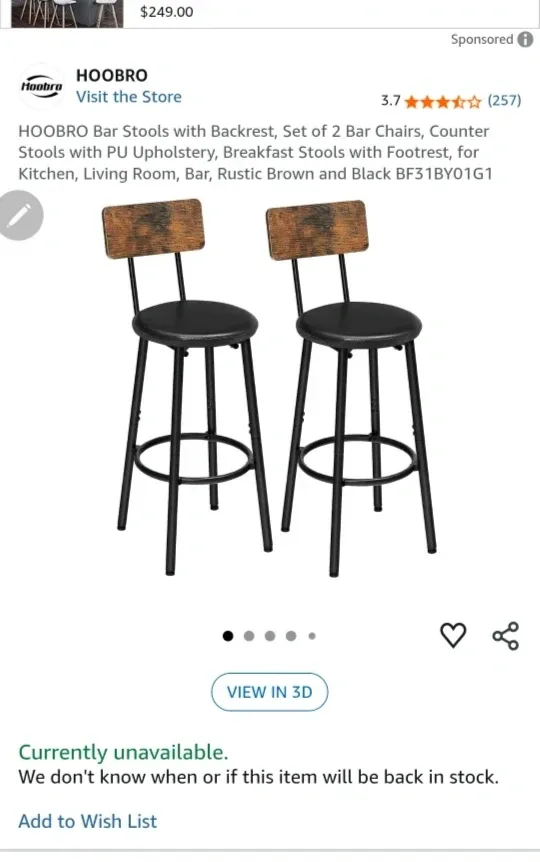 HOOBRO  Bar Stools - Set of 4 image indicator(3)