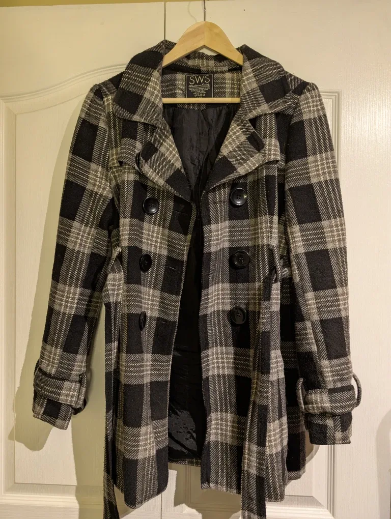 SWS Streetwear Society Plaid Coat - Size L/G