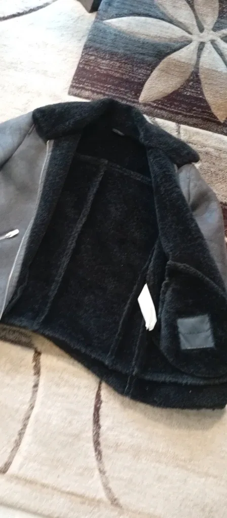 Zara Man Grey Shearling Jacket image indicator(2)