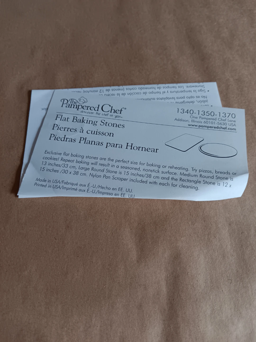 New Pampered Chef Rectangle Stone