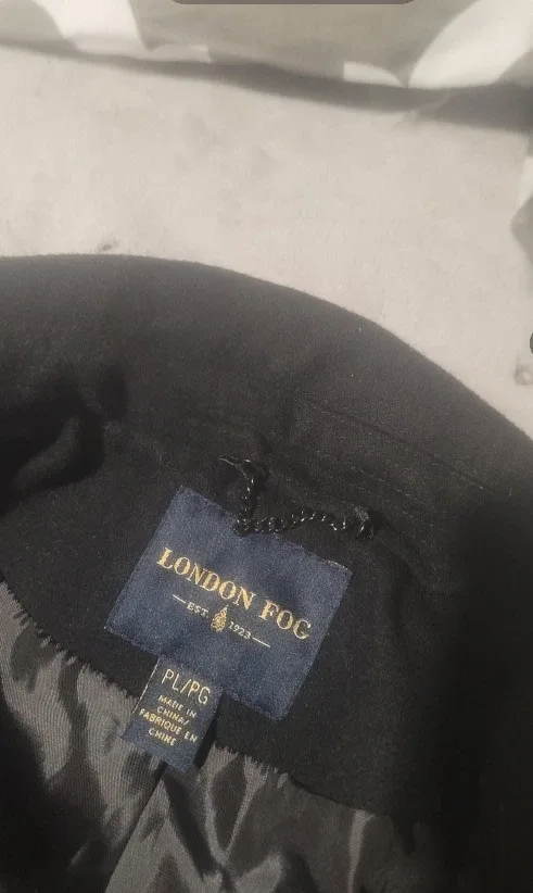 London Fog Black Trench Coat - Size P/L