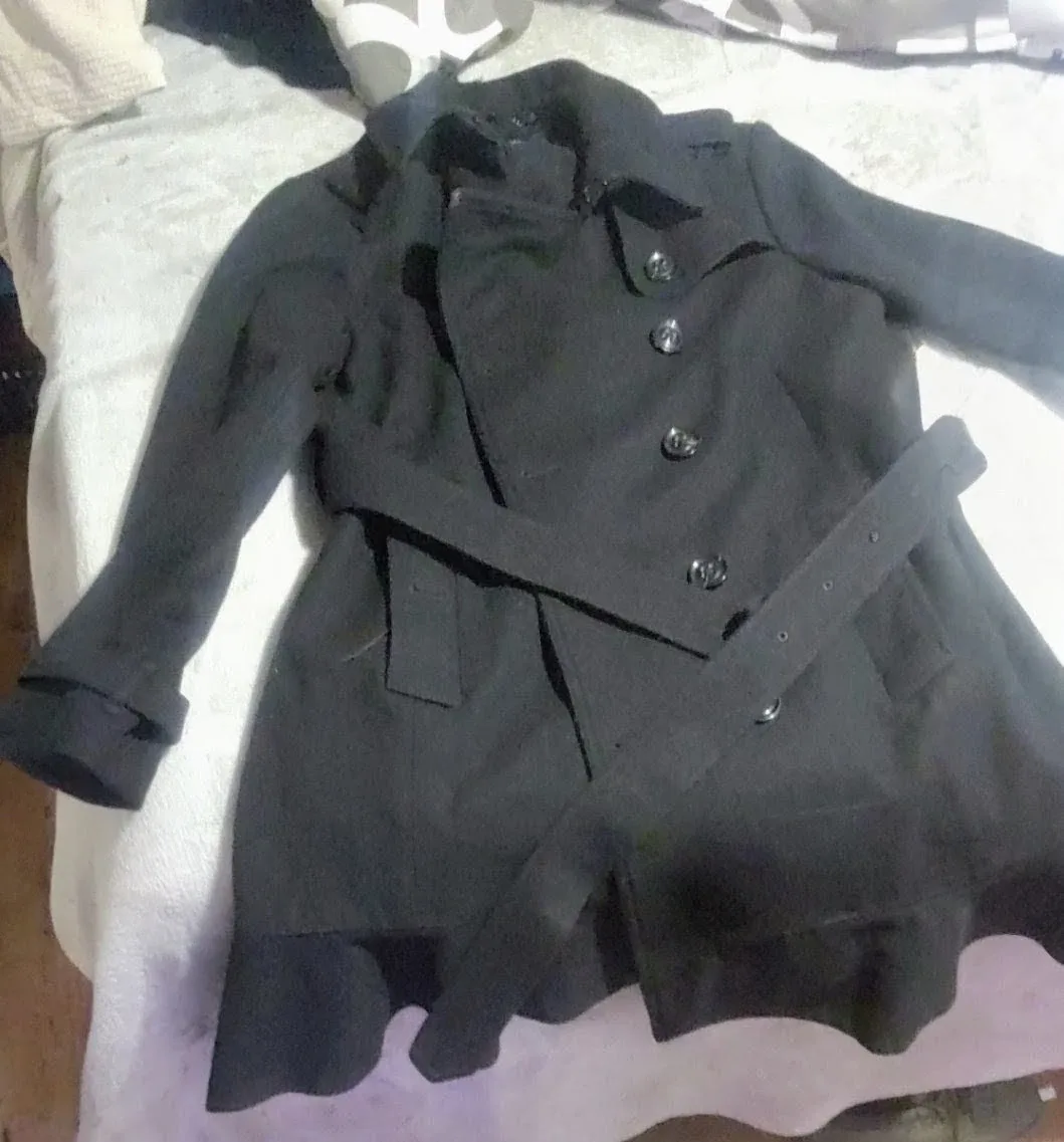 London Fog Black Trench Coat - Size P/L image indicator(2)