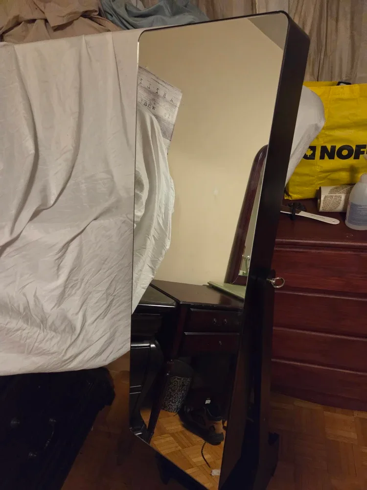 Standing Jewellery Mirror Cabinet - Brown