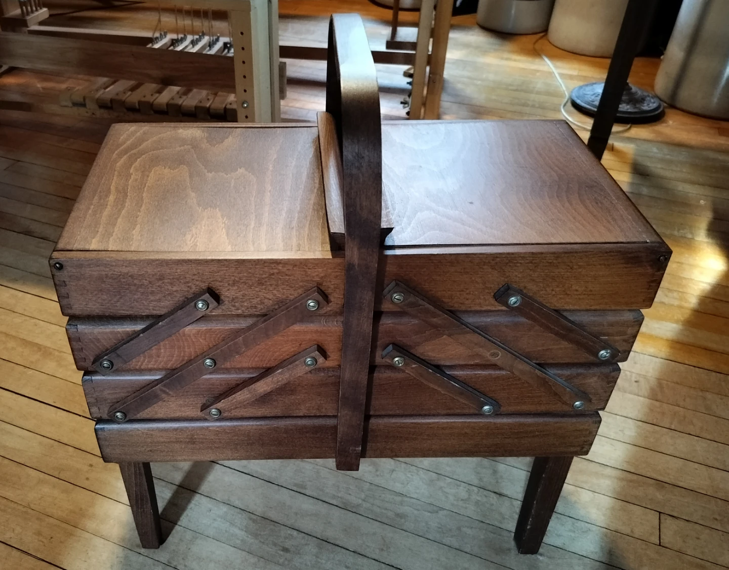 Vintage Wooden Sewing Box