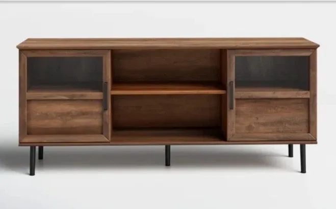 Rustic Brown Wood TV Stand - 58 inch