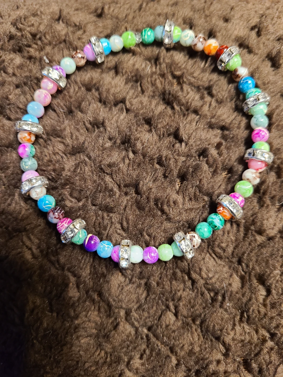 Beaded Bracelet with Rhinestone Accents
