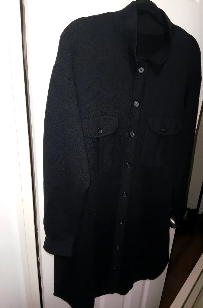 Black Longline Cardigan - Size Large